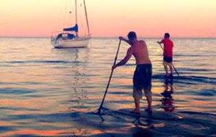 Coucher de soleil en paddle